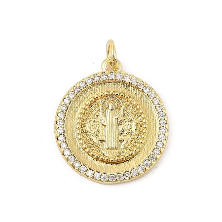 Brass Micro Pave Cubic Zirconia Pendants KK-P300-06G-1