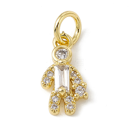 Brass Micro Pave Cubic Zirconia Charms ZIRC-F132-08G-1