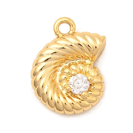 Brass Micro Pave Cubic Zirconia Charms KK-C117-02C-G-1
