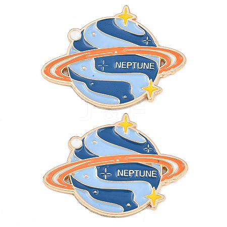 Space Planet Alloy Enamel Cabochons AL-CBA1A6F-07KCG-G-1
