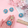 4Pcs Alloy & Glass & Rhinestone Shank Buttons BUTT-FG0001-63B-3
