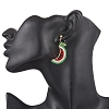 304 Stainless Steel Glass Fruit Dangle Stud Earrings EJEW-MZ00524-5