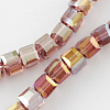 Electroplate Glass Beads Strands EGLA-R030-4x4mm-13-1