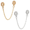 2Pcs 2 Colors Brass Micro Pave Cubic Zirconia Chain Extenders KK-WR0001-54-1