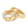 Rack Plating Brass Cubic Zirconia Enamel Earrings EJEW-S219-14G-03-2