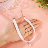 Alloy Enamel Letter Pendant Single Face White Velvet Ribbon & Brass Chain Double Layered Choker Necklaces NJEW-TAC0034-5