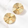 304 Stainless Steel Wavy Flat Round Stud Earrings EJEW-K268-53A-G-3