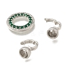 Brass Micro Pave Clear Cubic Zirconia Fold Over Clasps KK-U059-54P-2