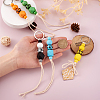 Kissitty 6Pcs 6 Colors Schima Wood & Cotton Cord Keychain KEYC-KS0001-03-12