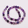 Natural Striped Agate/Banded Agate Bead Strands G-G882-8mm-D02-3-2