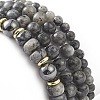 4Pcs 4 Style Natural Larvikite & Synthetic Hematite Stretch Bracelets Set with Cubic Zirconia Column Beaded BJEW-JB08830-6