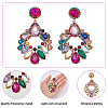 ANATTASOUL 3 Pairs 3 Colors Rhinestone Twist Oval Dangle Stud Earrings EJEW-AN0001-04-3