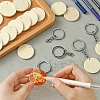 DIY Blank Flat Round Wooden Keychain Making Kits DIY-YW0008-89-5