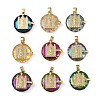 Brass Micro Pave Cubic Zirconia with Glass Pendents KK-Q815-05G-1