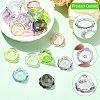 35Pcs 7 Colors UV Plating Acrylic Bead Caps OACR-CJ0002-36-3