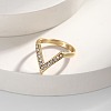 V-Shaped Alloy Crystal Rhinestone Finger Rings WGD1EA3-02-1