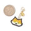 Handmade Glass Seed Beaded  Cat Head Shape Pendants Decorations HJEW-MZ00366-03-3