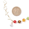 Brass Lucky & Chakra Stone Beaded Necklaces NJEW-JN05174-3