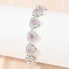 Brass Pave Cubic Zirconia Heart Tennis Bracelets for Women KK-CBA68DA-09P-02-2