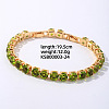 Hip-hop Brass Micro Cubic Zirconia Link Chain Bracelets for Men and Women FX8797-24-1