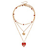 Alloy Rhinestone 3 Layer Necklaces WGF0AED-03-2