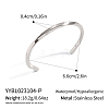 Vintage European and American 304 Stainless Steel Twisted Cuff Bangles for Women WV1773-2-1