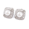304 Stainless Steel Rhinestone Stud Earrings EJEW-A049-15P-1