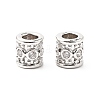 Column Brass Micro Pave Clear Cubic Zirconia European Beads KK-L237-017P-1