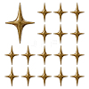 16Pcs Star Alloy Lapel Pins for Backpack Clothes JEWB-FH0002-96AB-1