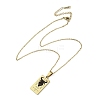 304 Stainless Steel Black Enamel Rectangle with Constellation Pendant Necklaces LS-NJEW-I128-01K-3