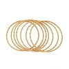 7Pcs PVD Vacuum Plating 304 Stainless Steel Textured Bangles Set for Women BJEW-A011-12D-G-1