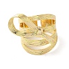 Brass Bowknot Wide Open Cuff Rings for Women RJEW-B062-04G-2