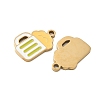 304 Stainless Steel Enamel Pendants STAS-G360-04G-09-2