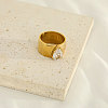 304 Stainless Steel & Cubic Zirconia Finger Rings WGB7611-01-1
