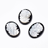 Natural Black Agate Cameo Cabochons G-L556-C-2