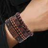 4Pcs 4 Styles PU Imitation Leather Braided Bracelets Sets BJEW-CL0001-13B-6