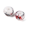 Opaque Spray Painted Glass Beads GLAA-G118-01R-2