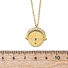 304 Stainless Steel Crystal Rhinestone Coin Evil Eye Pendant Necklaces for Women NJEW-U032-04G-5