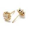 Brass with Clear Cubic Zirconia Stud Earrings EJEW-B035-01KCG-2