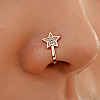 Brass Micro Pave Clear Cubic Zirconia Clip on Nose Rings WG884CD-01-1