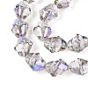 Electroplate Transparent Glass Beads Strands EGLA-N020-03I-3