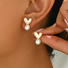 Elegant Brass Imitation Pearl Stud Earrings Women's Daily Jewelry DV0468-4-1