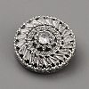 Brass with Cubic Zirconia Shank Buttons BUTT-WH0029-30-1