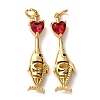 Brass Pave Cubic Zirconia Pendants KK-A271-05G-2