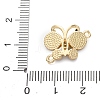 Brass Micro Pave Clear Cubic Zirconia Butterfly Connector Charms KK-C161-01G-4