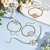 5Pcs Brass Braided Macrame Pouch Empty Stone Holder Bracelet Making BJEW-UN0001-65G-2