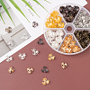 210Pcs 6 Colors 3-Petal Iron Bead Caps IFIN-CJ0001-66-6
