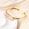 Natural Rose Quartz Beads Cuff Bangles for Women BJEW-Q035-01G-02-5