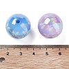 Printed & UV Plating Rainbow Iridescent Acrylic Beads OACR-O008-01-3