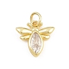 Brass Micro Pave Clear Cubic Zirconia Charms KK-E798-08C-G-1